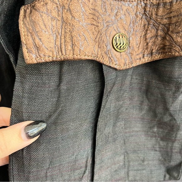 [sergio z] 100% linen leather trim strong shoulder lightweight bomber jacket 44 - Picture 7 of 8